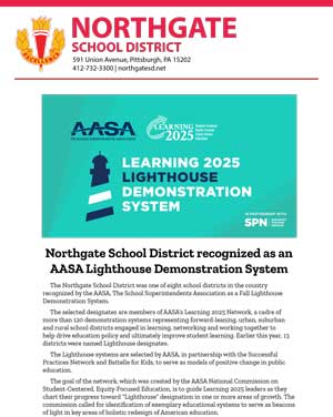 Northgate School District Recognized flyer