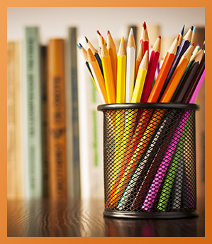 Pencils and books